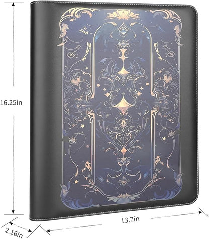 Toploader Binder,Toploader Hard Cases, 9-Pocket Pages Sleeves Hold up 288 Cards.Toploader Card Binder with Sleeves for “3×4” rigid，Card Holder(black purple)