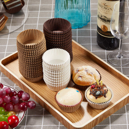 Zonon 1000 Counts Cupcake Liners for Baking Liners Paper Cupcake Wrappers Bulk Cup Cake Cases Muffin Baking Paper Cups for Candy Cooking(Brown White Nature,1.97 Inch-Standard Size)
