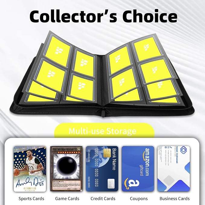 Top Loader Binder, Holds 112 Cards in 3"x4" Toploaders, Trading Card Binder 4 Pocket for TCG, MTG, YGO, Game Cards, Sports Cards(White)