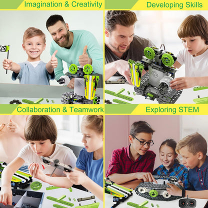 BIRANCO. Remote Control Tracked 3in1 Stunt Racer Building Kit - RC Car STEM Construction Toy, Gift Idea for Kids, Boys and Girls Ages 8-12 Year Old (353 Pcs)