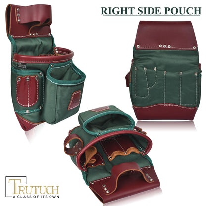 Nylon and Leather Tool Belt | Framing Bags | Leather Tool Belts | Nylon Tool Pouch | Carpenter Tool Belt | Construction | Framers | Electrician (Green)