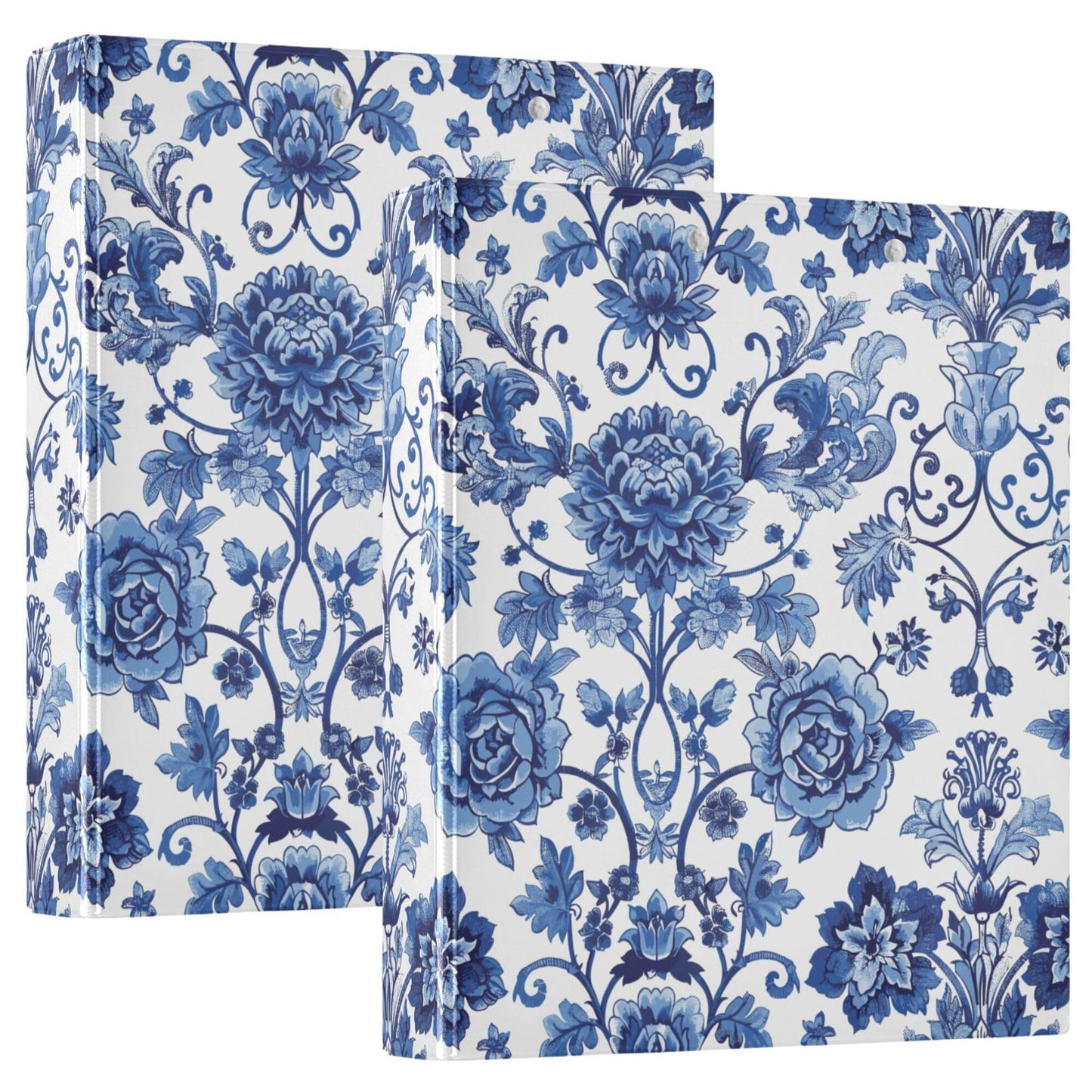 Porcelain Floral Round Ring Binders 1.5 Inch Peony 3 Ring Clipboard Binder for Office School Work Supplies File Folder Document 200 Sheet Capacity Easy Open