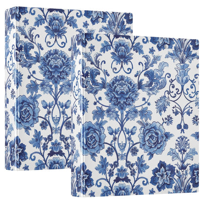 Porcelain Floral Round Ring Binders 1.5 Inch Peony 3 Ring Clipboard Binder for Office School Work Supplies File Folder Document 200 Sheet Capacity Easy Open