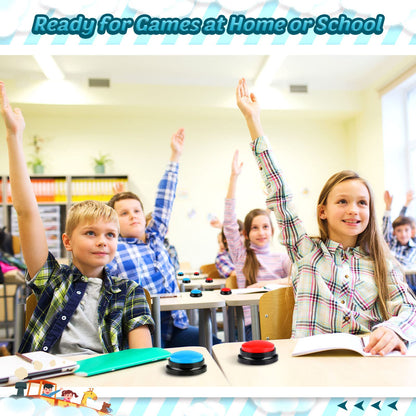 Jerify 12 Packs Recordable Answer Buzzers Learning Recording Sounds and Lights Buzzers Game Show Classroom Communication Buttons for Family Game Study Office Trivia Nights Red Blue