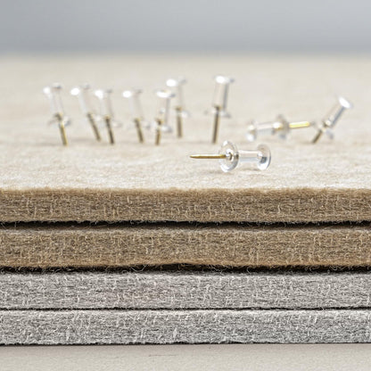 Lightomorrow Bulletin Board, 36 x 24 Inches Felt Pin Board, Cork Alternative for Wall, 3' x 2' Foldable Self-Adhesive Vision Board with 20 Pushpins - Light Gray