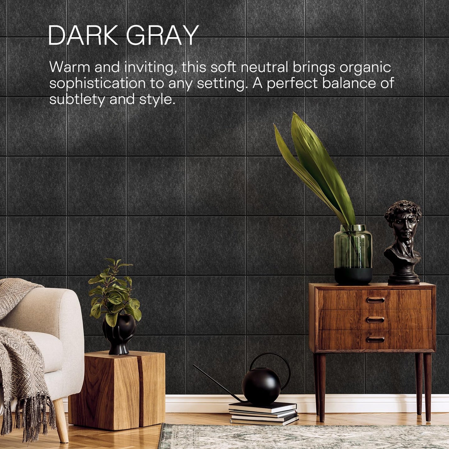 MaxGear Large Cork Board for Wall 36" x 24", Dark Gray Bulletin Board, 6 Pack Felt Wall Tiles with Pushpins, Cork Boards for Office Pin Board Tack Board Cork Boards