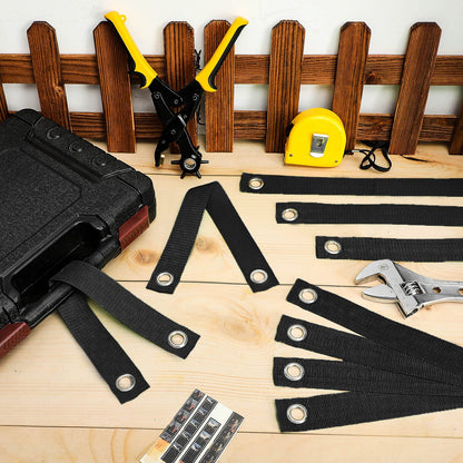 32 Pieces 15.74 Inches Tree Straps for Staking with Grommet Heavy Duty Tree and Plant Supports Stakes for Guying Staking Newly Planted Sapling Straight and Hurricane Protection (Black)