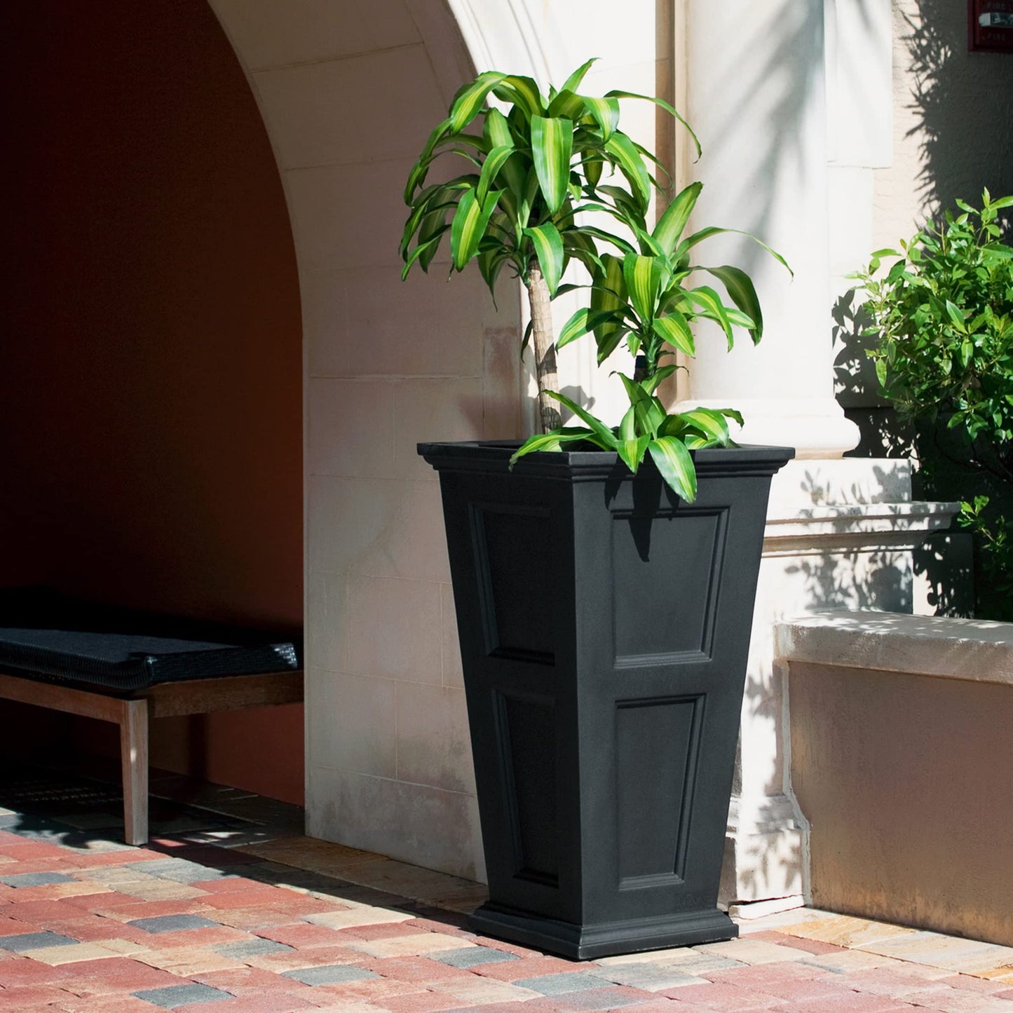 Mayne Fairfield 40-Inch Tall Planter – Weather-Resistant Indoor/Outdoor Garden Pot for Flowers, Patio, Porch, and Entryway, Durable Design