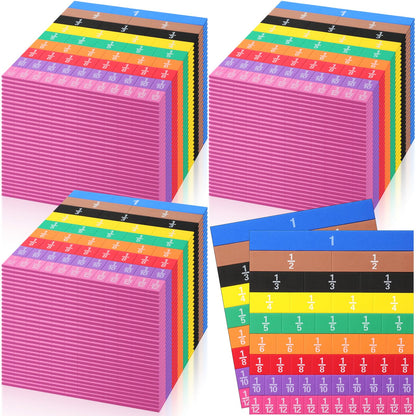 Sayglossy 60 Sets Fraction Tiles Set for Math Classroom Fractions Manipulatives Math Learning Manipulatives for Home School Supplies