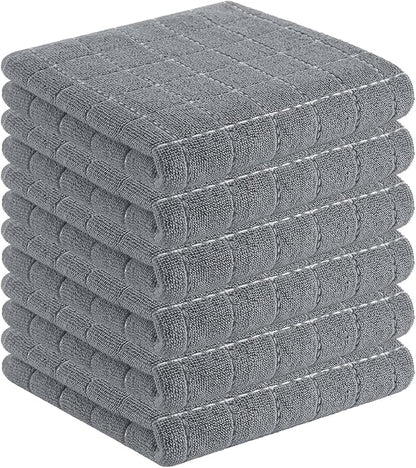 Homaxy 100% Cotton Terry Kitchen Towels, Checkered Designed, Soft and Super
