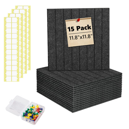 Large Bulletin Board 59" X 36" Cork Boards for Wall Alternative 15 Pack Grey Fine-Stripe Felt Bulletin Board 96 Safe Adhesive 35 Push Pins for Office School Home Room Decor