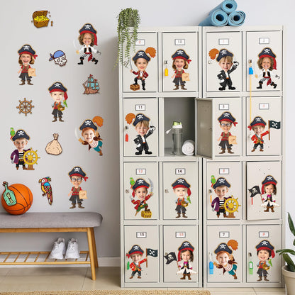 60pcs Pirate Cutouts Pirate Treasure Theme Bulletin Board Decorations Skull Hat Paper Cut-Outs Nautical Adventure Classroom Decor for Boy Girl DIY Craft Photo Kindergarten Preschool Wall Door Supplies