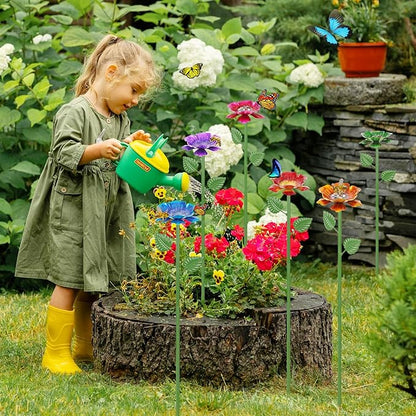 4 Pack Bee Watering Station - Flowers Butterfly Feeder, Bee Water Feeders for Outside, Metal Garden Decor, Bee Baths for Garden Yard Patio (Blue,Yellow,Red,Green)