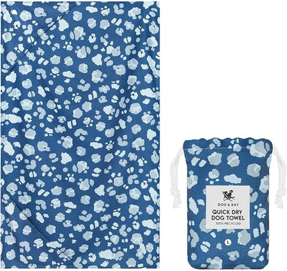 Dock & Bay Pet Towel - Super Absorbent & Quick Drying Dog Towels with Bag - 100% Recycled - K9 Camo, Medium (90x50cm, 35x19)