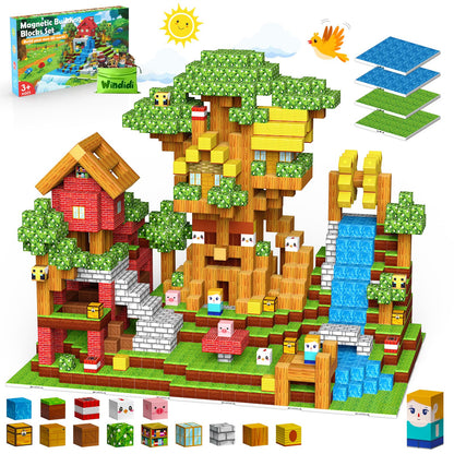 Magnetic Blocks - Magnetic Building Toys 100PCS with 4PCS Bases, Travel Magnetic Tiles Game for Kids, Mini Magnetic Tiles for Toddler Boys Age 3-5 4-8 8-12, STEM Sensory Outdoor Travel Toys Gifts