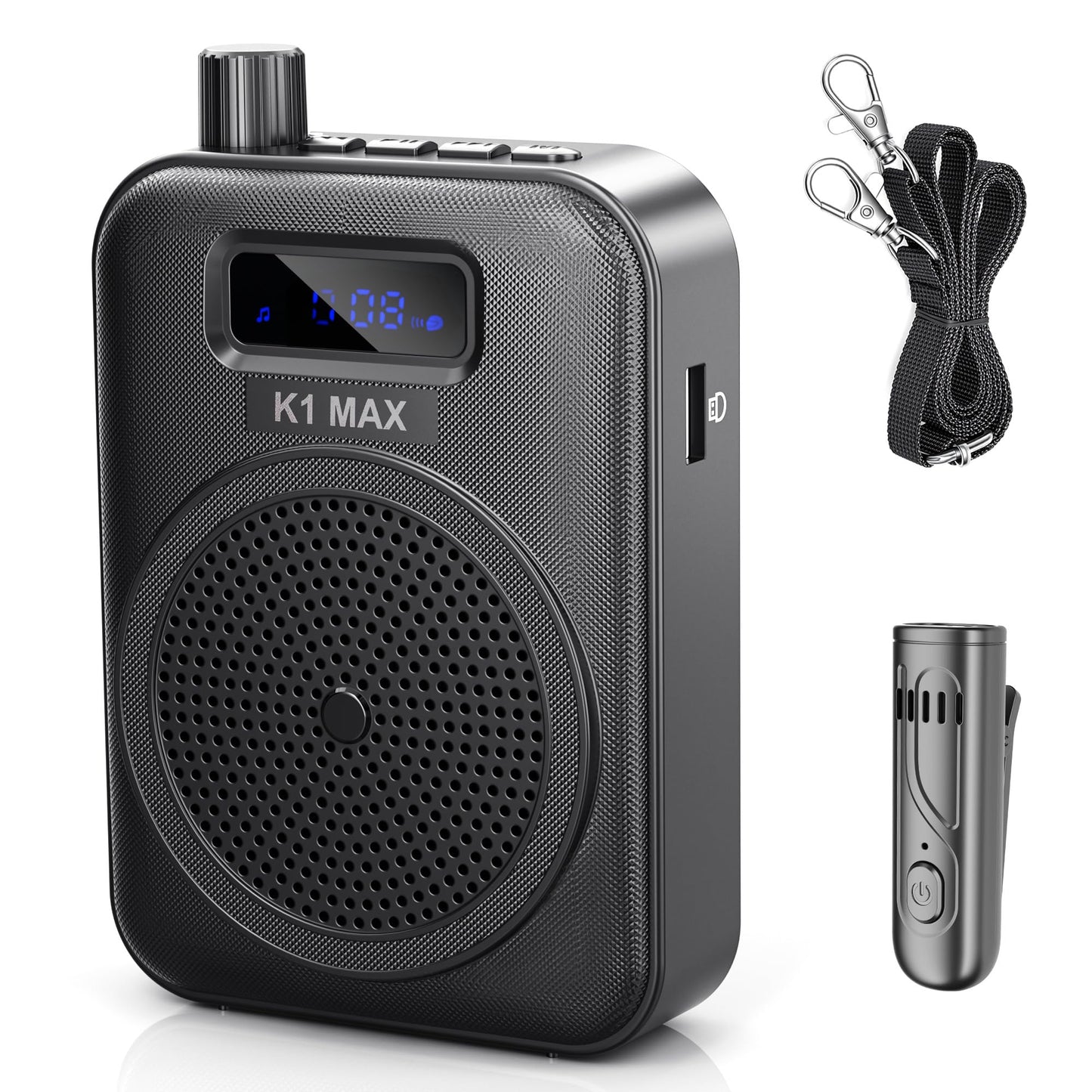 Voice Amplifier Wireless Microphone with Bluetooth Lavalier, Portable Microphone and Speaker for Teachers, Mini Rechargeable Amplifier, Ideal for Classroom, Meetings, Yoga, Speeches, and Tour Guides