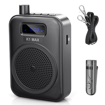 Voice Amplifier Wireless Microphone with Bluetooth Lavalier, Portable Microphone and Speaker for Teachers, Mini Rechargeable Amplifier, Ideal for Classroom, Meetings, Yoga, Speeches, and Tour Guides