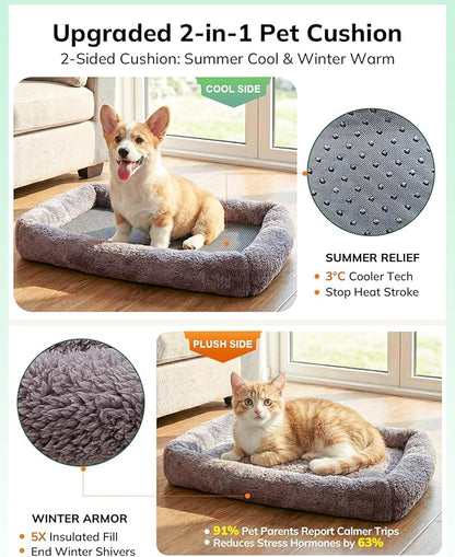 Morpilot Cat Carrier - Cat Carrier Soft for Medium or Large Cats up to 20lbs, with Dual-Sided Cushion, Secure Buckle and Foldable Bowl, Dog Carriers for Small Dogs - Pet Carrier (Green)