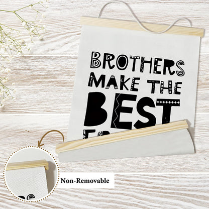 Nopoben Brothers Poster Hanger Frame - Brothers Make the Best Friends, Boys Room Wall Art With Wooden Poster Hanger, Kids Bedroom Playroom Game Room Decor(12x16 Inches)-07