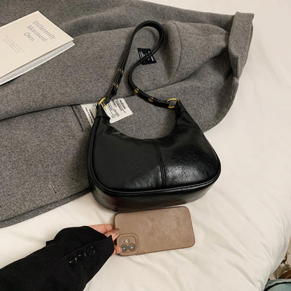 JYG Small Hobo Bags for Women Retro Crescent Black Shoulder Purse Fall Soft Crossbody Handbag 2026