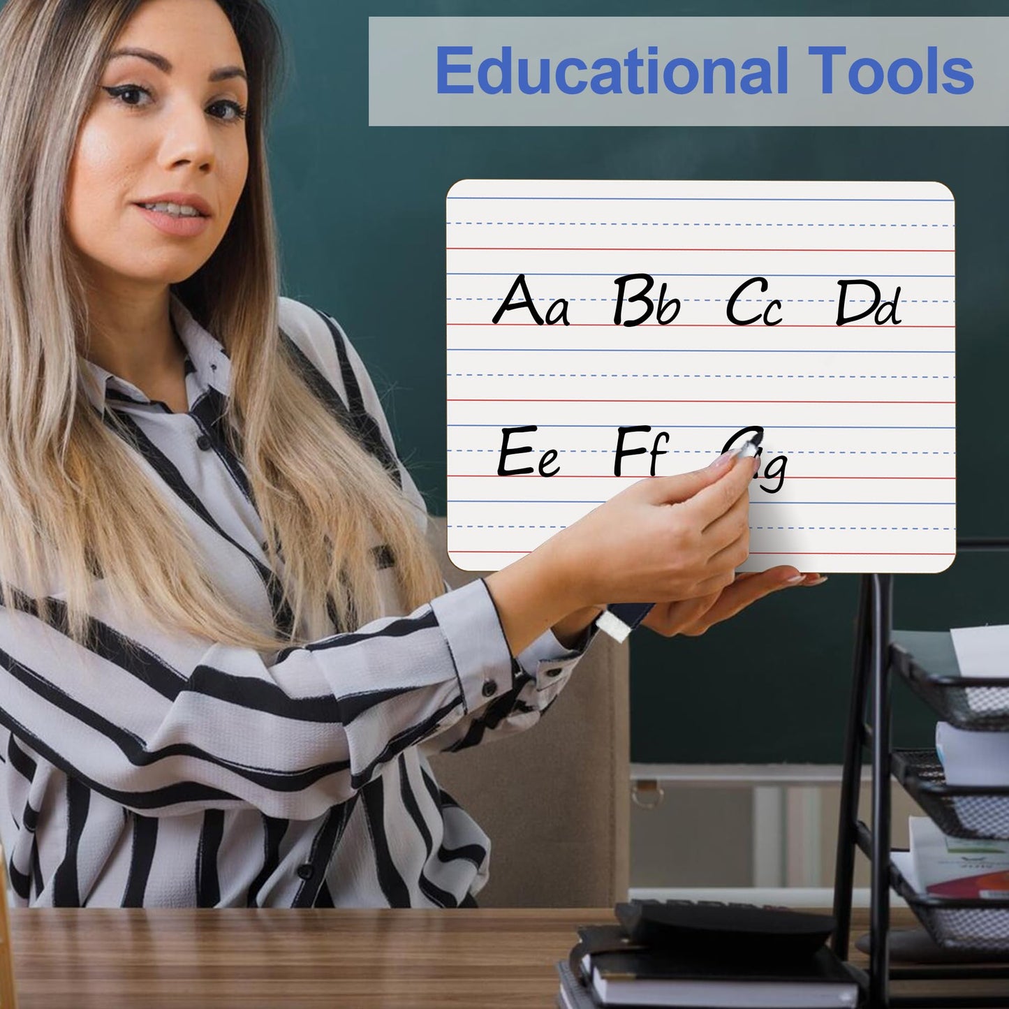 Dry Erase Boards 25 Pack, Double Sided Small Whiteboards with Lines for Kids, Students, Teacher & Classroom Pack, 9"x12" Mini Individual White Boards Lined for Writing Math English Practice
