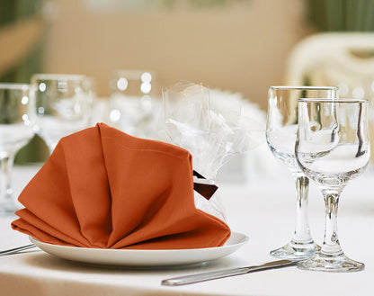 Utopia Kitchen Orange Cloth Napkins [12 Pack, 18x18 Inch] Absorbent Cotton Blend Washable and Reusable for Halloween, Thanksgiving, Dinner, Restaurant, Lunch, Wedding and Hotel