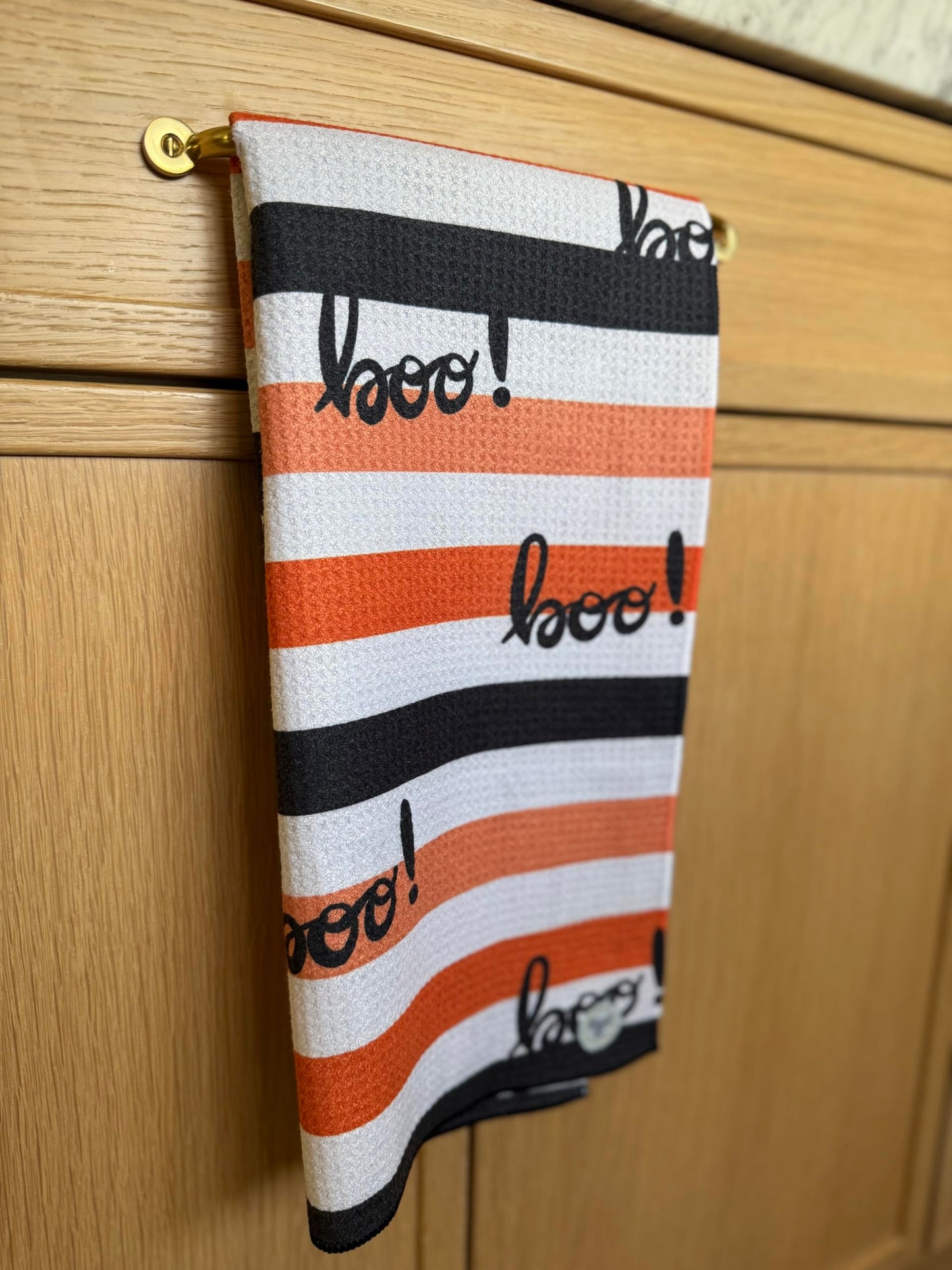Desert Aqua 2 Pack || Double Sided|| Not Your Ordinary Kitchen Towels || Dish Towels || Quick Dry || Waffle Weave Microfiber || Designer Prints || Highly Absorbent || Hanging Hook (Halloween Boo)