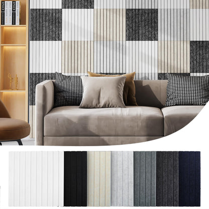 Cork Board Tiles for Wall with Push Pins, Removable 36" x 24" Slat Bulletin Board Sets, Adhesive Pin Board | Magrowill 6 Packs Felt Panels for Interior Wall Decor