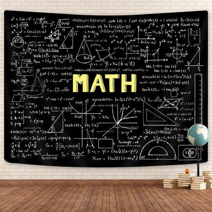 GOAOK Math Tapestry, 60x40 Inch, Polyester, Geometric Pattern, Black, Unframed, Wall Mount, Apartment/Dorm Decor