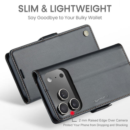 SINIANL Leather for iPhone 17 Pro Max Case Wallet, PU Leather Wallet Case Flip Folio RFID Blocking Card Holder Stand Phone Cover for iPhone 17 Pro Max, Black