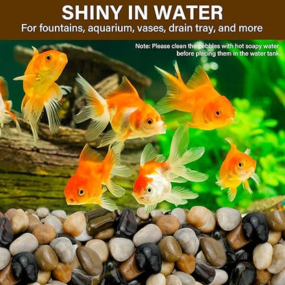 NUPICK 45lb Mix River Rocks for Outdoor Landscaping, 1-2 Inch Pebbles for Indoor Plants, Natural Polished Aquarium Gravel, Decorative Rocks for Succulent, Garden, Vases Fillers, Bird Baths