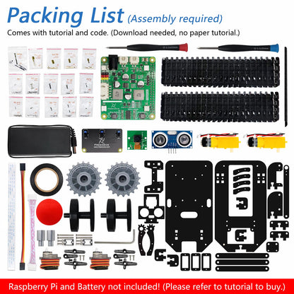 Freenove Tank Robot Kit for Raspberry Pi 5 4 B 3 B+ Zero 2 W, Crawler Chassis, Grab Objects, Ball Tracing, Line Tracking, Obstacle Avoidance, App Control, Camera, Servo (Raspberry Pi NOT Included)