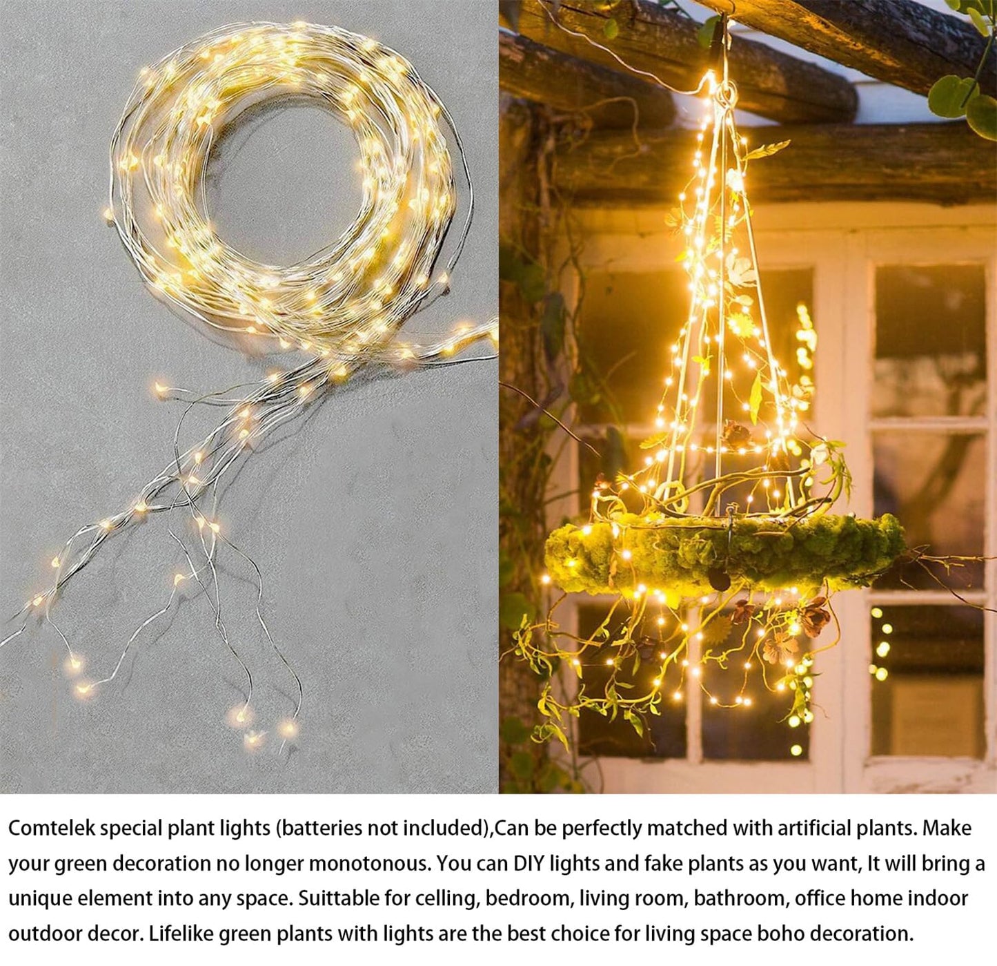 Comtelek Fake Hanging Plants with Lights Artificial Plants for Home Decor Macrame Plant Hanger with Fake Vines Faux Hanging Planter for Wall Ceiling Bedroom Bathroom Kitchen Office Boho Decor Indoor