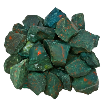 Amazing Gemstone Bloodstone Raw Crystals and Healing Stones, Natural Rocks for Tumbling - DIY Raw Stones and Crystals, 2 Pieces