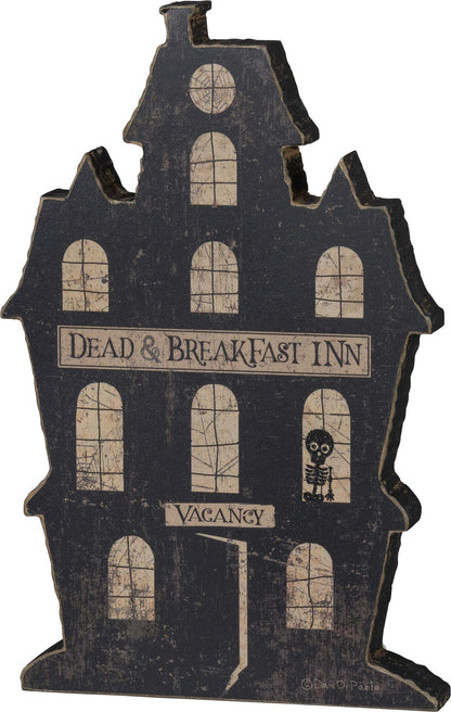 Primitives by Kathy 100812 Chunky Shelf Sitter, 6.25 x 9.75-Inch, Dead & Breakfast Inn