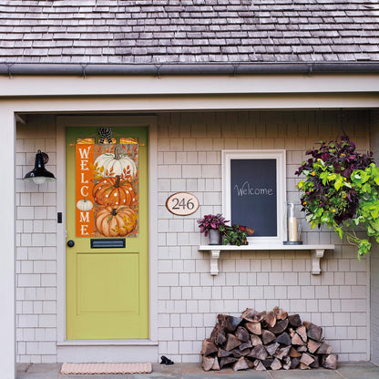 AVOIN colorlife Pumpkin Fall House Flag 28x40 Inch Double Sided Outside