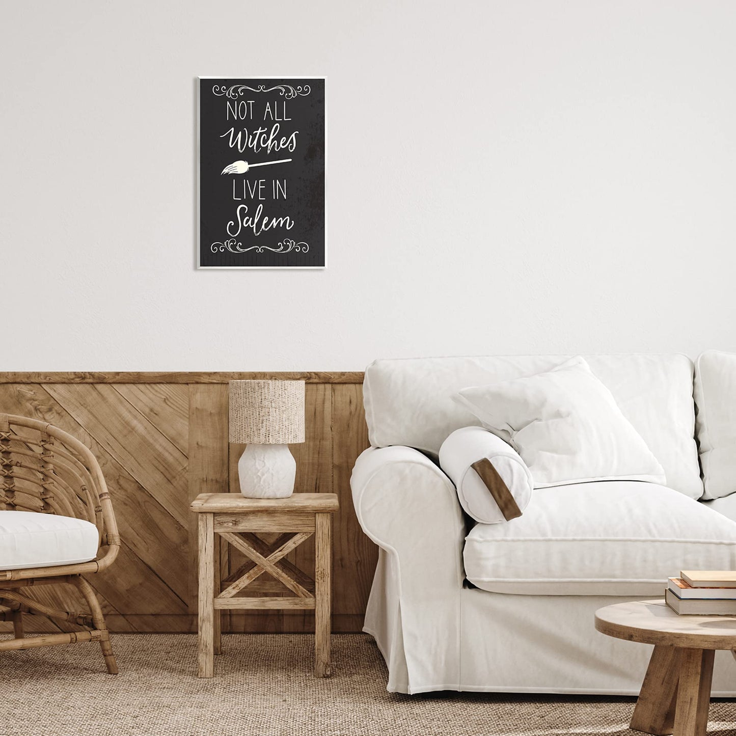 Stupell Industries Not All Witches Live In Salem Broom Wood Wall Art, Design by Louise Allen Designs