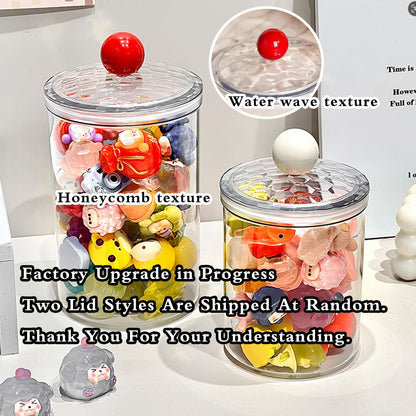 FISDEN Set of 3 Acrylic Apothecary Jars, Airtight Candy Cookie Canister with Lids, Bathroom Vanity Organizer for Cereal, Spice, Snack, Food Storage, Bath Salt, 30oz, 47oz, 67oz