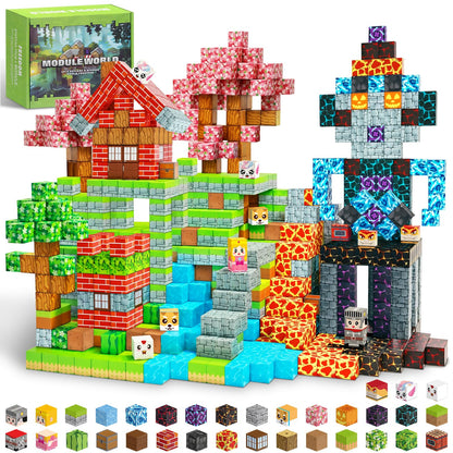 MUUHU 300PCS Magnetic Blocks - 0.8" Magnetic Building Blocks Toys for Kids Magnet Blocks Cubes Games Stem Building Toys Christmas Birthday Gifts Toys for Boys Girls 3 4 5 6 7 8 9 10 Years Old