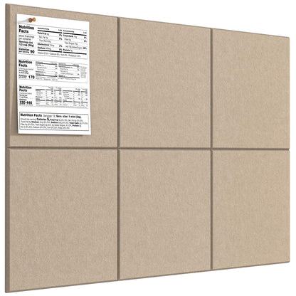MaxGear Large Cork Board for Wall 36" x 24", Tan Bulletin Board, 6 Pack Felt Wall Tiles with Pushpins, Cork Boards for Office Pin Board Tack Board Cork Boards