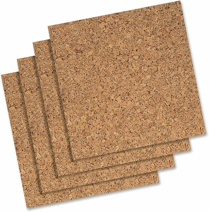 Corksidol Cork Board Tiles 12"x12" Bulletin Board-Cork Board- Ultra Strong Self Adhesive Backing for Classromm/Office/Floor/Wall/DIY-4 Pack
