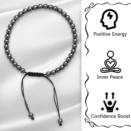 Amazing Gemstone Hematite Anklet Ankle Bracelet for Women - Adjustable Stone Anklets for Everyday Wear, Elegant Gift Jewelry for Mom, Sister or Friend