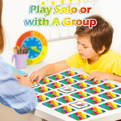 Aizweb Match Game,Memory Game, Vehicle 48 Pcs Toddler Card Games for Kids Ages 3 4 5 6,Flash Cards for Preschool Kindergarten Learning Activities,Educational Toys Homechool Supplies