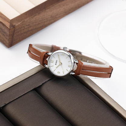 BUREI Women's 22mm Small Dial Quartz Watch, Lightweight Women Watch,Japan Quartz Movement, Brown Handmade Leather Strap, Ideal Gift for Women Mom