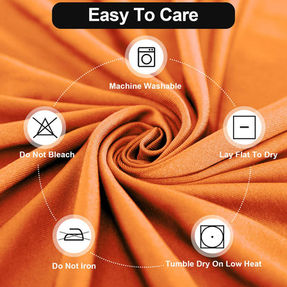 FestiCorp Spandex Orange Table Cover, Cocktail Fitted Tablecloths, Round Highboy Stretch Table Covers Cloths for Party, Bar, Halloween, Birthday, Banquet, 30"-32" Diameter x 40"-43" Height
