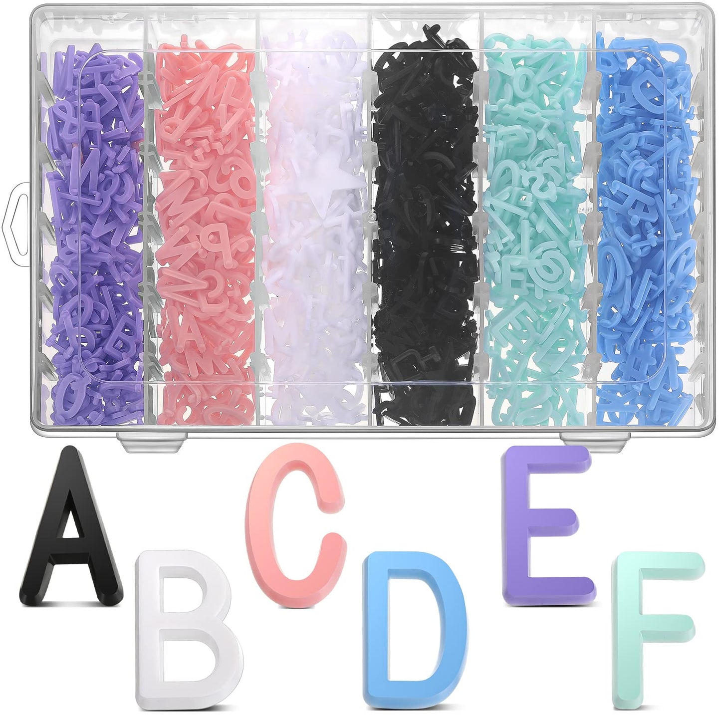 Yexiya 1035 Pcs Board Letters with Organizer Case Set Include 3/4'' Multicolor Plastic Pre Cut Characters Cursive for Felt Message Board Letters Numbers Symbols