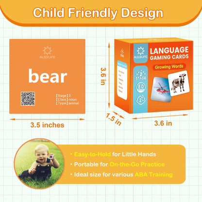 ALSOLIFE 80 Nouns Flash Cards for Toddlers 2-3, Key Vocabulary Flashcards, Sturdy & Durable Realistic Picture Cards for Speech Therapy, Autism Flash Cards for ABA Therapy and Special Education