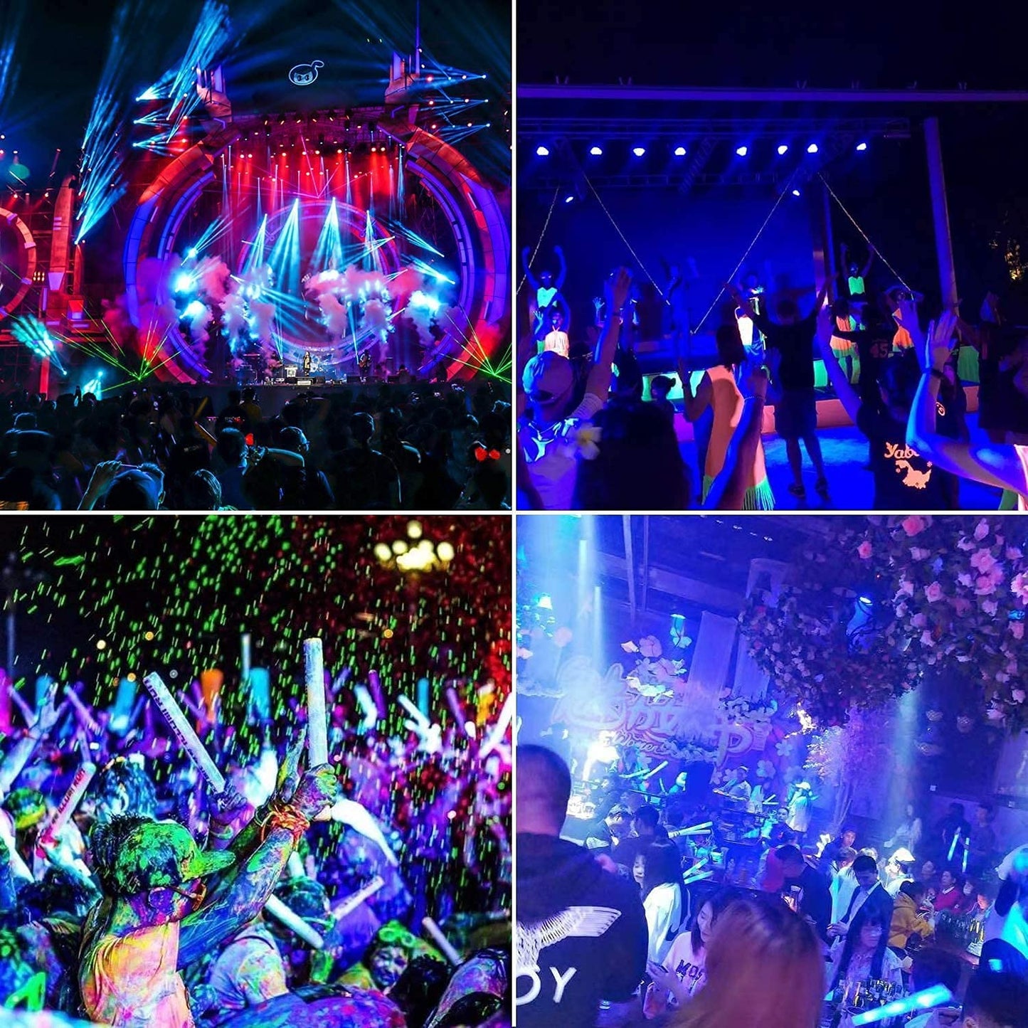 XYCN 2 Pack 100W LED Black Light, Blacklight Flood Light with Plug and Switch, IP66 Waterproof Neon Glow for Party, Halloween, Fluorescent Poster, Body Paint, Aquarium