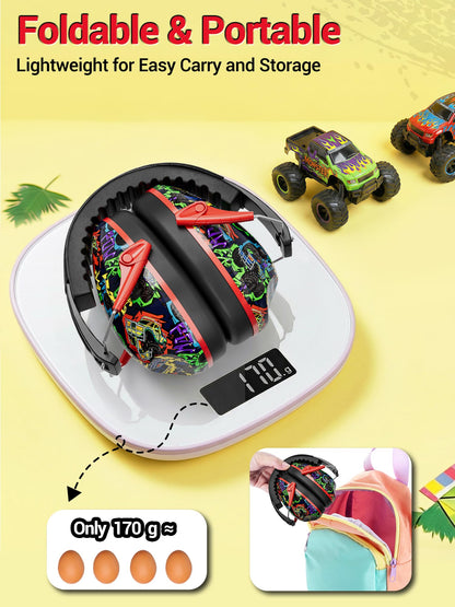 Dr.meter Kids Ear Protection for Monster Jam, 27.4dB Noise Cancelling Headphones for Kids Adults, Adjustable Ear Muffs for Noise Reduction for Airplane, Fireworks, Concerts and Sports Events