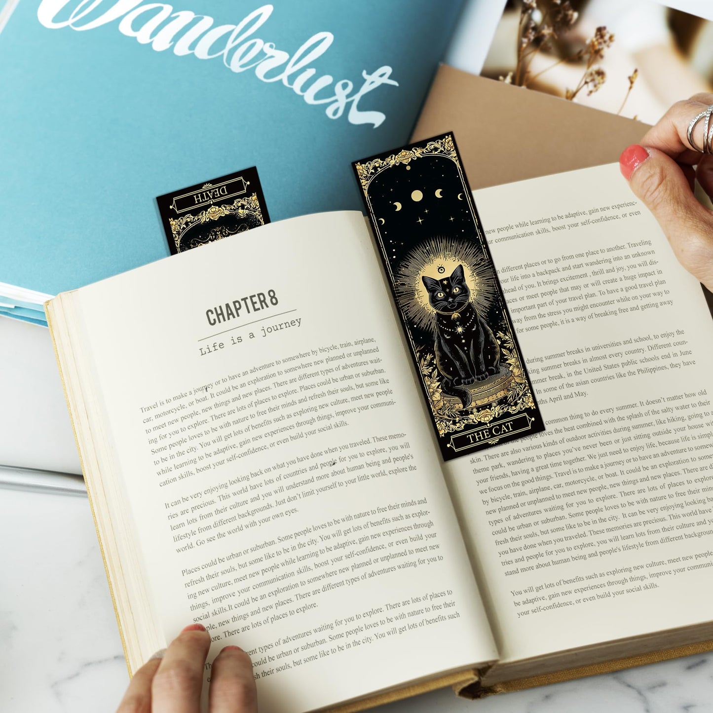 100 Pcs Gothic Tarot Bookmarks Bulk, Dark Academia Witchy Book Marks for Reading, Skeleton Paper Page Markers, Bookish Gifts for Reading Women Book Lovers Men, Dark Romance Merch
